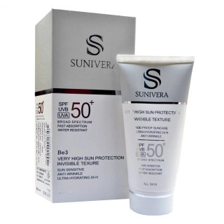 ضدآفتاب بی رنگ سانیورا اصل +Sunivera SPF50 ضد آب حجم 40 میل